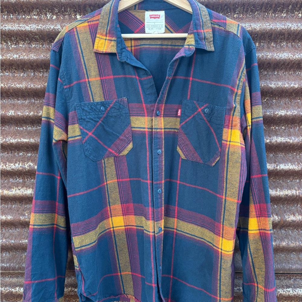 Levi's Men's/Women’s Multicolor Plaid Button Down Shirt